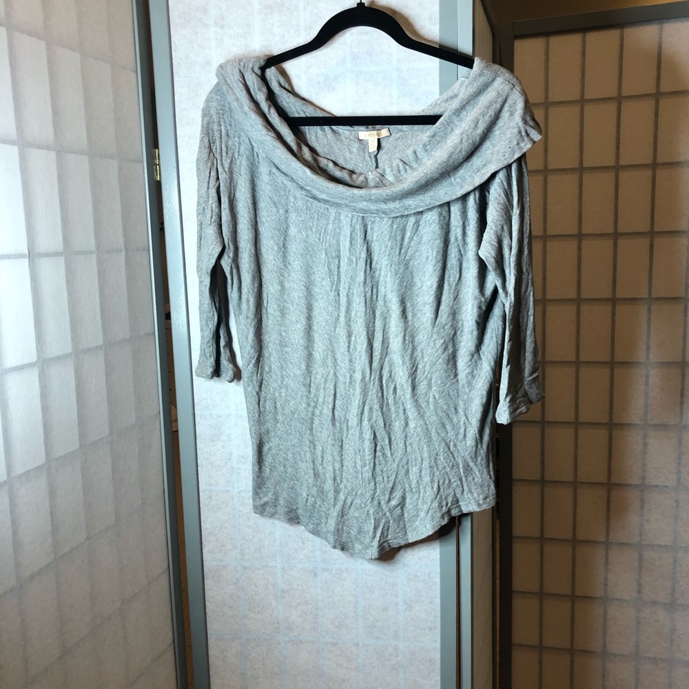 Anthropologie Bordeaux gray cowl neck